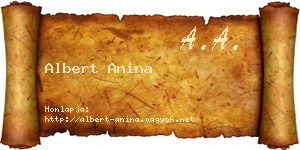 Albert Anina névjegykártya
